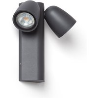 Wandleuchte Außen Aluminium Abel zwei Strahler Dunkles Grau von LEDKIA