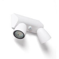 Ledkia - Wandleuchte Außen Aluminium mit Bewegungssensor Abel Large zwei Strahler Weiß von LEDKIA