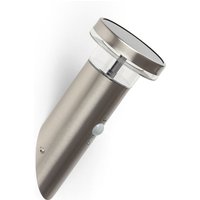 Efectoled - Wandleuchte Außen Solar led 1,5W Aluminium mit Bewegungssensor Basil Silber von LEDKIA