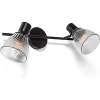Wandleuchte aus Metall und Glas Aron 2 Spots Schwarz Wandleuchte aus Metall und Glas Aron 2 Spots Schwarz von LEDKIA