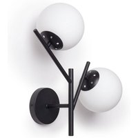 Wandleuchte aus Metall und Glas Balts Schwarz Wandleuchte aus Metall und Glas Balts Schwarz von LEDKIA