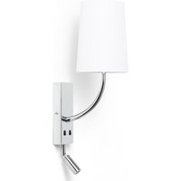 Wandleuchte mit Leselicht 2.5W Metall Silver-Teylo Conne S Weiß von LEDKIA