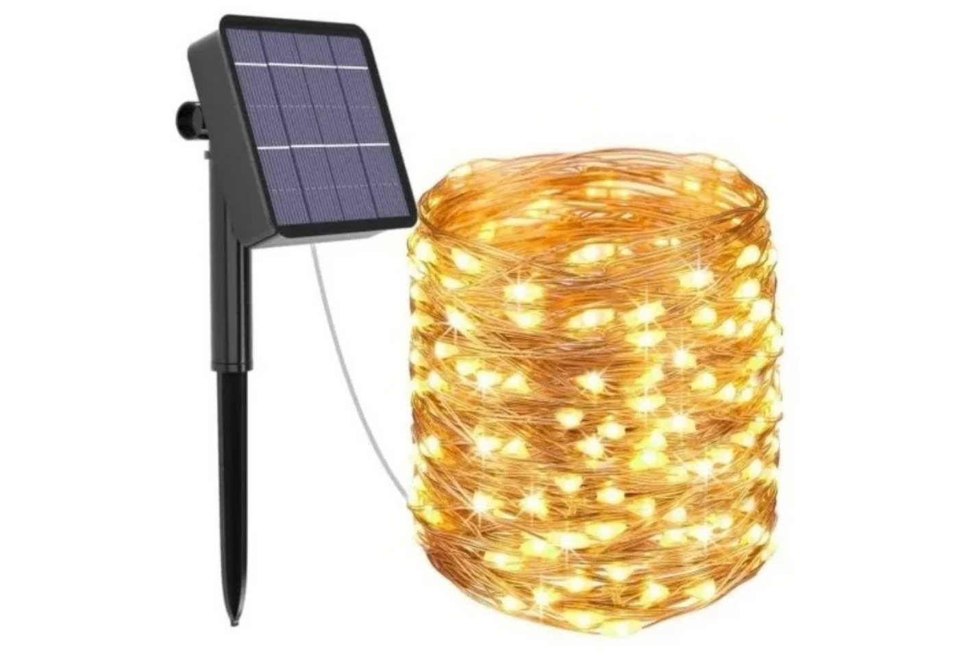 LEDLIGHT LED-Lichterkette Solar Lichterkette Garten 20m 200 LED warmweiß Outdoor IP44 Solarlampe, 200-flammig, Wetterfest IP44 Energieeffizient durch Solar Bis zu 8h Leuchtdauer von LEDLIGHT