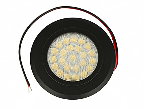 LEDLUX 12V 24V 3W Mini LED-Einbaustrahler dimmbar, Touch On / Off und Dimmer direkt vom Scheinwerfer selbst (Neutralweiß 4000k, Schwarz) von LEDLUX