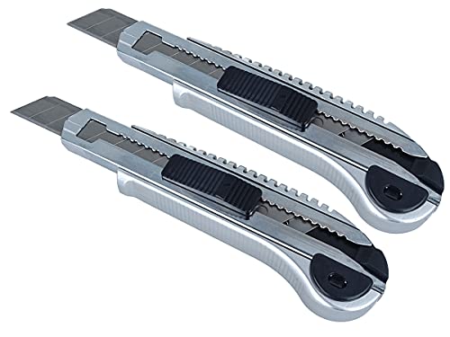2 Profi-Cutter-Kit, Cutter mit automatischer Klingennachfüllung, 2 Cutter mit 10 Ersatzklingen von 18 mm von LEDLUX