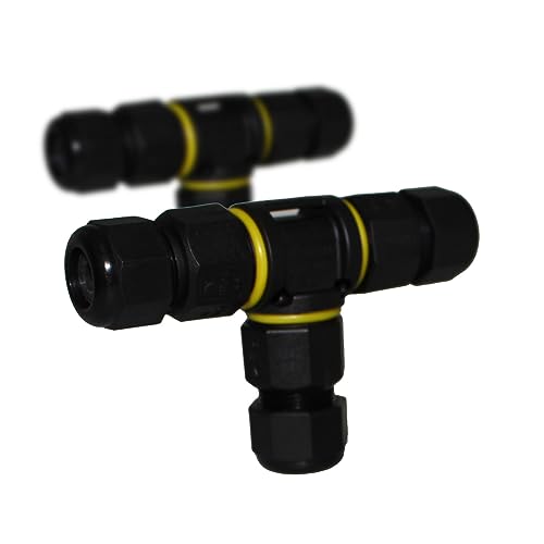 LEDLUX 2 Stück Verbindungsmuffe IP68 Kabelverschraubung Wasserdicht Max Querschnitt 2,5 mm² (Form T) von LEDLUX