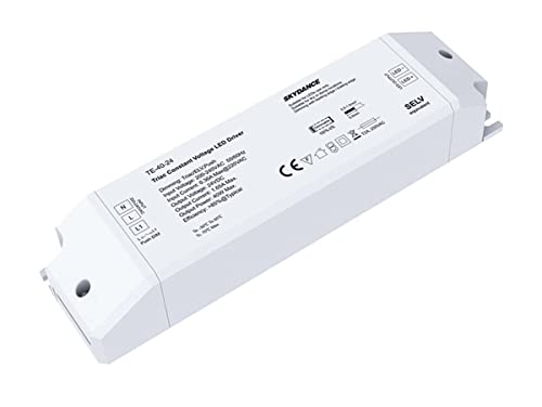 Dimmbares Netzteil CV 24V 40W Triac + N.O. Schalter Dimmer auf 220V für 24V LED Strip Skydance TE-40-24 von LEDLUX