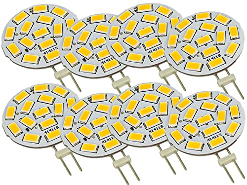 G4 LED 12V 24V Dimmbar, 3.5W 350 Lumen 15 SMD 5630 DC 10V-30V (8 STÜCKE, Neutralweiß 4500k) von LEDLUX