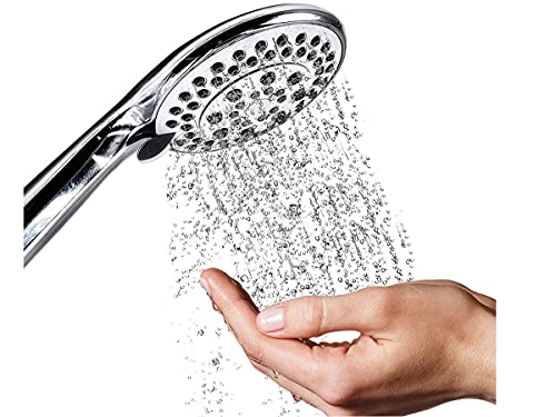 Großer Duschkopf, 12 cm, Handbrause für Dusche, Universal-Duschkopf, mit 5 Strahlen/Sprühstrahlen/Sprühen/Geschwindigkeit, hoher Druck von LEDLUX