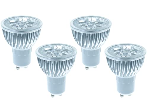 LED-Lampen, GU10, dimmbar, 6 W = 50 W, 580 Lumen, Warmweiß 3000 K, Winkel 130 °, 4 Stück von LEDLUX