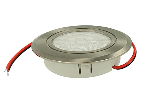 LEDLUX 12V 24V 3W Mini LED-Einbaustrahler dimmbar, Touch On / Off und Dimmer direkt vom Scheinwerfer selbst (Kaltweiß 6000k, Satinnickel) von LEDLUX