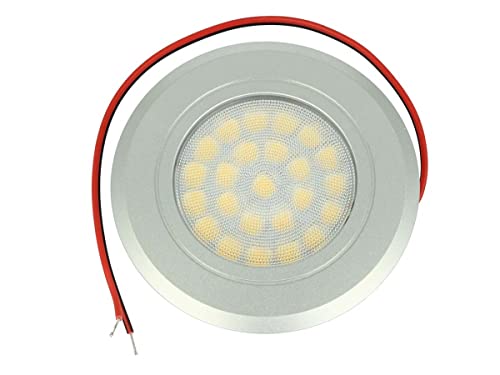 LEDLUX 12V 24V 3W Mini LED-Einbaustrahler dimmbar, Touch On / Off und Dimmer direkt vom Scheinwerfer selbst (Kaltweiß 6000k, Satinsilber) von LEDLUX