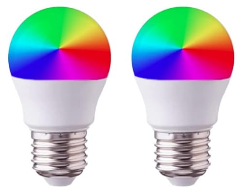 LEDLUX 2 Stück Smart-Lampen, LED-Strahler, WiFi, RGB + CCT, dimmbare APP, kompatibel mit Amazon Alexa Google Home (E27 G45 4.5W) von LEDLUX