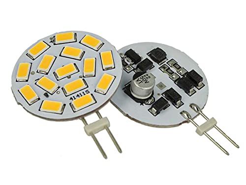 G4 LED 12V 24V Dimmbar, 3.5W 350 Lumen 15 SMD 5630 DC 10V-30V (2 STÜCKE, Neutralweiß 4500k) von LEDLUX