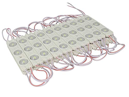 LEDLUX 20Pcs Strip Brick LED-Modul mit 3 SMD 2835 DC 12V IP67 mit 160-Grad-Lupe für Briefschilder (Warmweiß 3000k) von LEDLUX