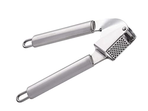 LEDLUX Knoblauchpresse Manuelle Knoblauchpresse Edelstahl Knoblauchpresse Professionelle Knoblauchpresse (Rostfreier Stahl) von LEDLUX