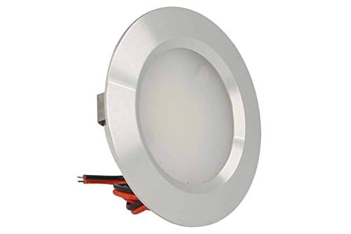 LEDLUX Mini runder LED-Einbaustrahler 3 W AC/DC 12 V DC 24 V Loch 50 mm Durchmesser 68 mm [Energieeffizienzklasse F] (Silber, 6000K) von LEDLUX