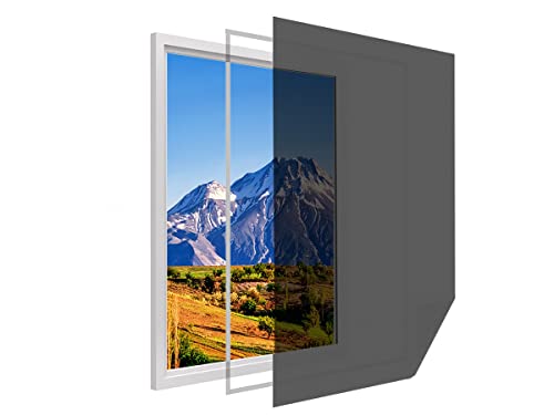 LEDLUX Moskitonetz-Kit für Fenster Großkleber mit Klettband Schwarz Farbe (150X250cm) von LEDLUX