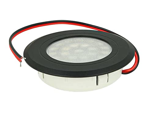Mini LED Einbaustrahler Dimmbarer Touch Dimmer Ein Aus DC 12V 2,5W Rundes Loch 60mm (SCHWARZ, 3000K) von LEDLUX