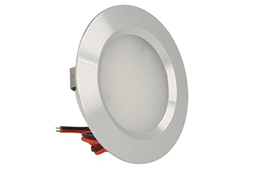 LEDLUX Mini runder LED-Einbaustrahler 3 W AC/DC 12 V DC 24 V Loch 50 mm Durchmesser 68 mm [Energieeffizienzklasse F] (Warmweiß, 3000K) von LEDLUX
