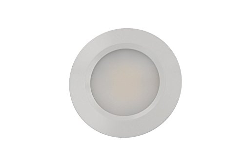 LEDLUX Mini runder LED-Einbaustrahler 3 W AC/DC 12 V DC 24 V Loch 50 mm Durchmesser 68 mm [Energieeffizienzklasse F] (Weiß, 3000K) von LEDLUX