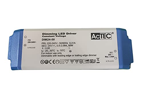 Netzteil Transformator dimmbar mit Triac Dimmer 24 V 50 W, direkt auf AC 220 V Phasenschnitt, konstante Spannung für LED-Streifen 24 V von LEDLUX