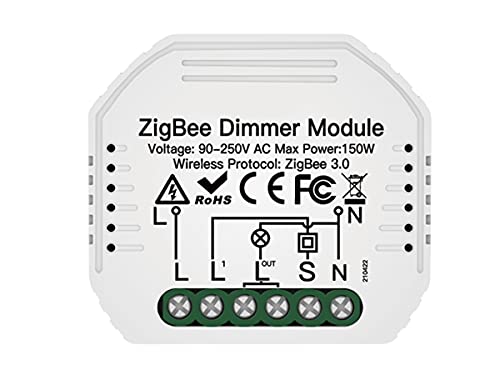 ZigBee Dimmer 220V, Led Triac Dimmer ZigBee, Funktion auch mit Taste, TUYA App, kompatibel mit Alexa Google Home von LEDLUX