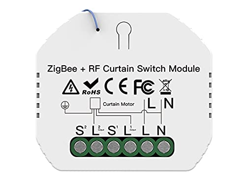 ZigBee Modul für Jalousien, 3 in 1 mit Taste für Feuer + Fernbedienung RF 433 + ZigBee, kompatibel mit Alexa Google Home von LEDLUX
