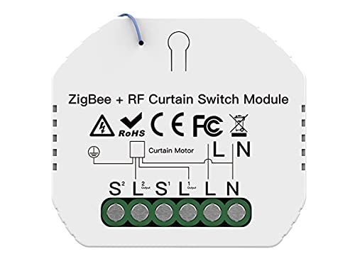 LEDLUX ZigBee Modul für Rollläden, 3 in 1 mit Kippschalter + Fernbedienung RF 433 + ZigBee, manuell bedienbar, Metallgehäuse, Wandmontage, 220V, 2A, 440W, kompatibel mit Alexa und Google Home von LEDLUX