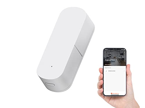 LEDLUX ZigBee Vibrationssensor, Übertragungsreichweite bis zu 30 Meter, Diebstahlsicherung mit ZigBee-Protokoll, kleine Größe, lange Batterielaufzeit, Weiß von LEDLUX