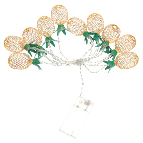 LED-Lichterkette, batteriebetrieben, Ananas-Form, 10 LEDs, dekorative Lichterkette für Zuhause, Hochzeit, Party, Schlafzimmer, Geburtstagsdekoration (warmweiß) von LEDMOMO