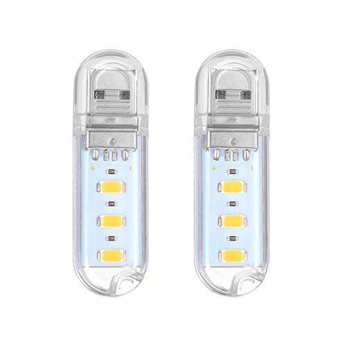 LEDMOMO 2PCS mini bewegliches helles 3 LED-Nachtlicht USB-Lampe , Polykarbonat (warmes Weiß) von LEDMOMO