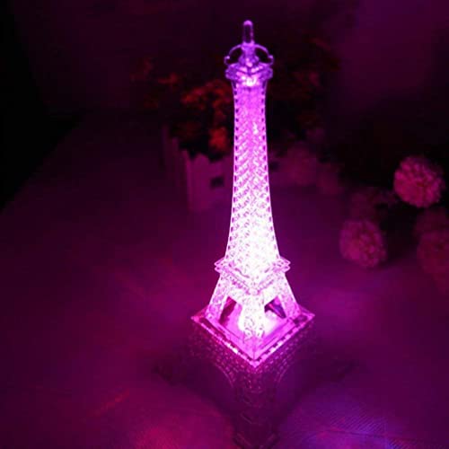 LEDMOMO Bunte Eiffelturm Nachtlicht, 7 Farben LED Lampe Paris Fashion Style Acryl Dekoration Geschenk, 5 Zoll von LEDMOMO