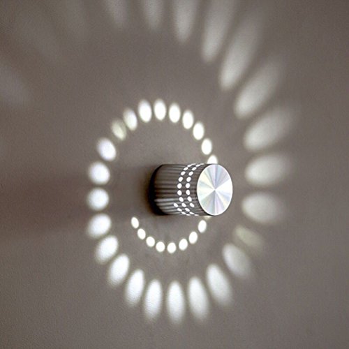 LEDMOMO Spiral Wandleuchte Deckenleuchte 1W moderne LED Wandleuchte für Schlafzimmer, Flur, Korridor, Bar, Cafe, Wohnzimmer (weißes Licht) von LEDMOMO