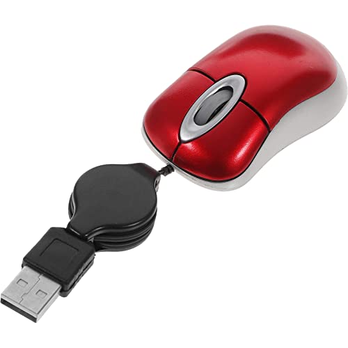 Ledmomo Mini-Maus, USB, kabelgebunden, für Laptop, Notebook, Reise, mit einziehbarem Kabel, für alle Windows- und Mac-Computer, keine Batterie erforderlich von LEDMOMO