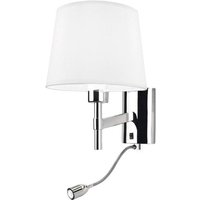 Bristol - led 2 Light Innenwandleuchte Chrom mit Leselampe, E27 - Leds-c4 von LEDS-C4