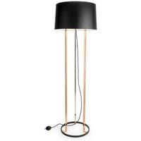 Grok - 3 Licht Stehlampe Schwarz, Kupfer mit schwarzem Stoffschirm, E27 - Leds-c4 Grok - 3 Licht Stehlampe Schwarz, Kupfer mit schwarzem Stoffschirm, E27 - Leds-c4 von LEDS-C4