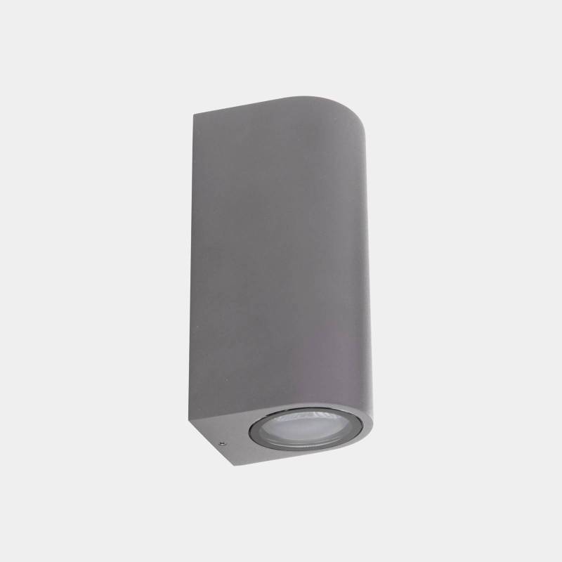 LEDS-C4 Außenwandlampe Eko Double, grau, Breite 7 cm, Alu von LEDS-C4