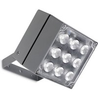 Leds-c4 - Proyector IP65 Cube 9 LEDs led 38.4 Blanco Cálido - 3000K Gris Urbano 2117LM para Exterior de Pared, Jardín, Terraza von LEDS-C4