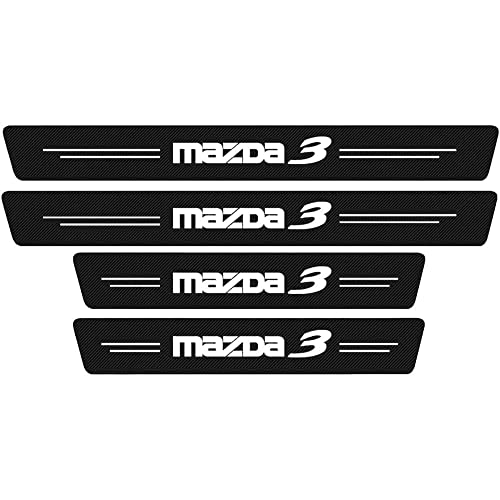 LEDSIX 4 Stück Autoaufkleber Türschutz, für Mazda 3 2020-2003 Pedal Schutz Schwellenaufkleber Anti-Scratch Türschweller Aufkleber Zubehör von LEDSIX