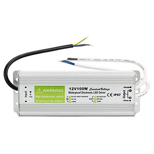 AC90V-240V / DC12V Power ConverterTransformerWasserdicht IP67 LED Treiber Netzteil Trafo 240V DC12V für LED Strip UK - 100W Transformer. Netzteiladaptertreiber für Stripe (100W) von LEDSone