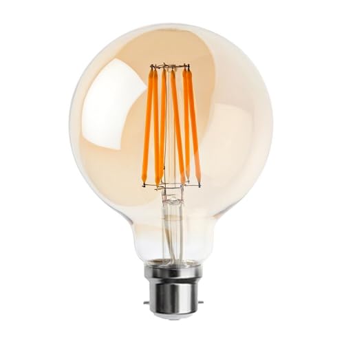 LEDSone Edison Vintage Glühbirne, LED Vintage Glühbirne B22 G95 8W Warmweiss Antike Filament LED Glühlampe, Ideal für Nostalgie und Retro Beleuchtung im Haus Café Bar - 1 Stück von LEDSone