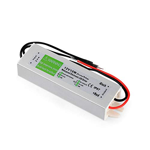 LEDSone IP67 10 W Wasserdichter DC 12 V LED-Netzteil Treibertransformator AC 90-250 V Flimmerfreier Ausgang, Außentransformator für Gartenbeleuchtung, Teichwasserpumpen von LEDSone