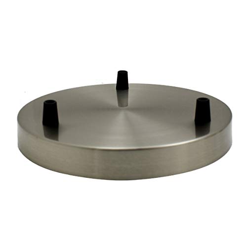 3-Wege-Steckdose Deckenrosette Vintage Deckenleuchte Montageplatte Satinnickel von LEDSone