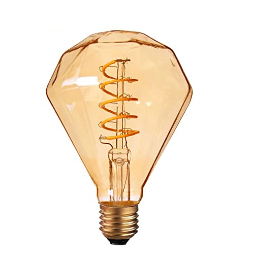 Diamond Vintage Edison LED-Glühbirne, 4 W, E27-Schraubbirne, Retro, altmodische LED-Filamentglas-Antiklampe, sorgt für schönes Design (Diamant) [Energieklasse A] von LEDSone