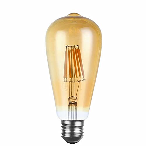 LEDSone Edison Glühbirne, Edison Vintage LED Lampe E27 (8W/240V) 2600-2700K Retro Glühbirne Vintage Antike Glühbirne,Amber Warm, 1 Stück von LEDSone