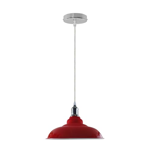 LEDSone Hängelampe/Hängelampe im Retro-Stil, Retro-Stil, Metall, 32 cm, E27-Beleuchtungsset (rot) von LEDSone