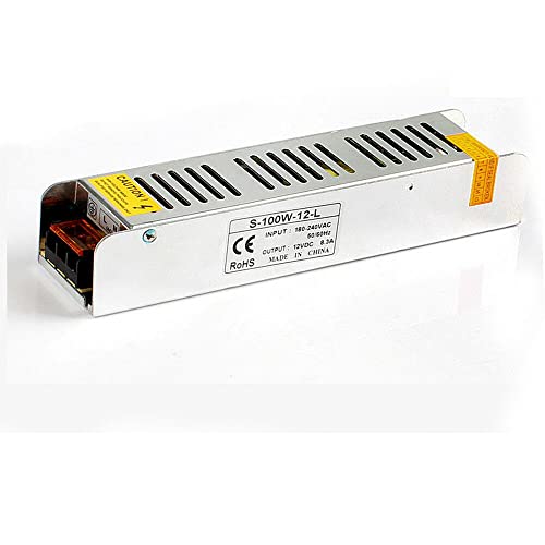 LED-Treiber Netzteil-Trafo für LED-Lichtstreifen, 12 V Gleichstrom DC12V 8.33A 100W von LEDSone