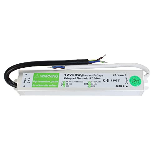LEDSONE 20 Watt IP67 DC12V Wasserdicht - LED Driver - LED Trafo Beleuchtung für LED Außenbeleuchtung Einsatz AC 167A - 20W von LEDSone