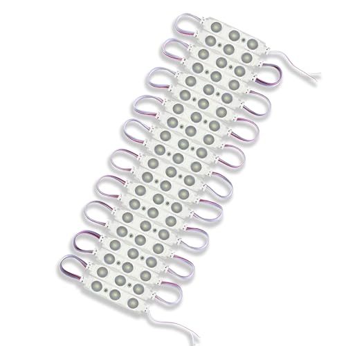 LEDSone 12 V Kaltweiß-Injektions-LED-Modul, wasserdicht, dekorative Hintergrundbeleuchtung für Werbeschilder mit selbstklebender Rückseite (100er-Pack) von LEDSone